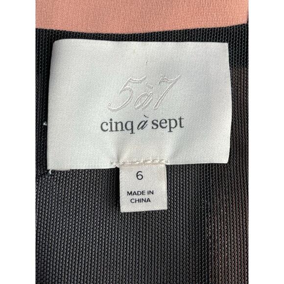 Cinq a Sept Bloom Monroe Mini Dress size 6 sheath off the shoulder blush pink - Picture 8 of 12